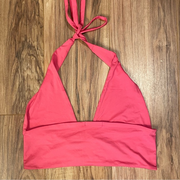 SHEIN triangle neck tie crop top Pink in size L - Picture 2 of 4